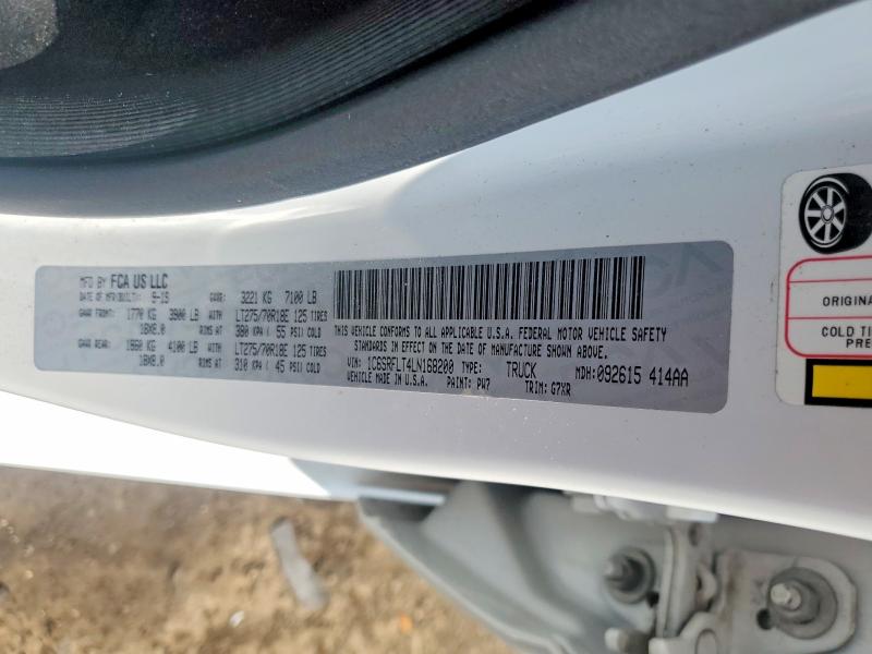 2020 Ram 1500 მანქანა იყიდება აუქციონზე, vin: 1C6SRFLT4LN168200, აუქციონის ნომერი: 56659006