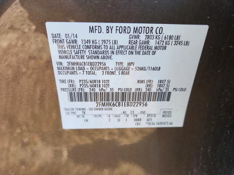 Aukcja sprzedaży 2014 Ford Flex, vin: 2FMHK6C81EBD22956, numer aukcji: 58835666