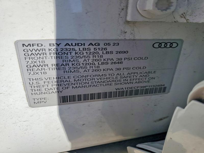 76850035 :رقم المزاد ، WA1DECF39P1132694 vin ، 2023 Audi Q3 مزاد بيع