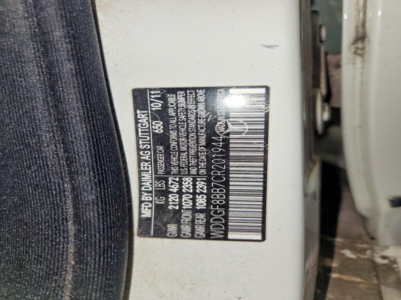 57843676 :رقم المزاد ، WDDGF8BB7CR201944 vin ، 2012 Mercedes-benz C مزاد بيع