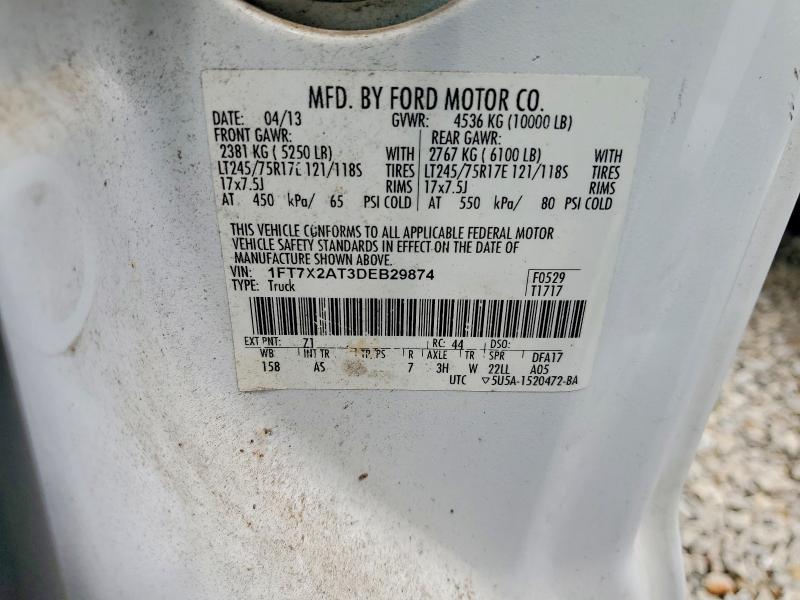 Продаж на аукціоні авто 2013 Ford F250, vin: 1FT7X2AT3DEB29874, номер лоту: 54796376