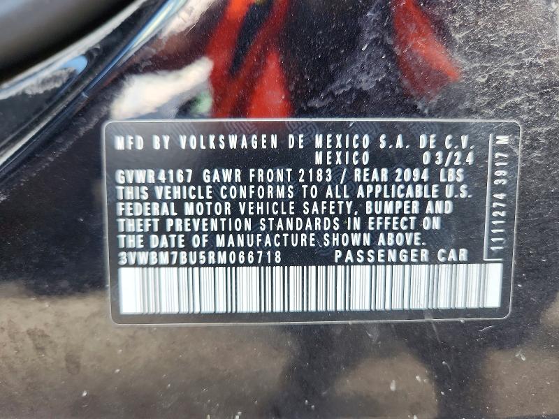 Aukcja sprzedaży 2024 Volkswagen Jetta, vin: 3VWBM7BU5RM066718, numer aukcji: 58640546