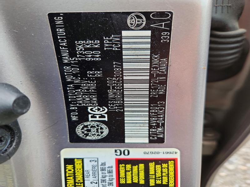 Aukcja sprzedaży 2016 Toyota Corolla, vin: 2T1BURHE6GC530877, numer aukcji: 54426756