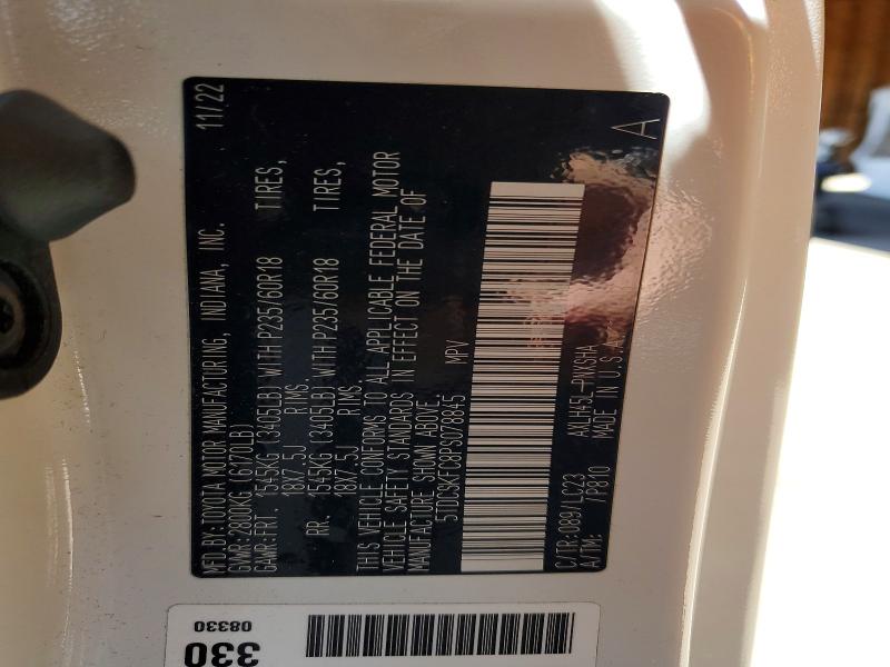 58282256 :رقم المزاد ، 5TDCSKFC8PS078845 vin ، 2023 Toyota Sienna مزاد بيع