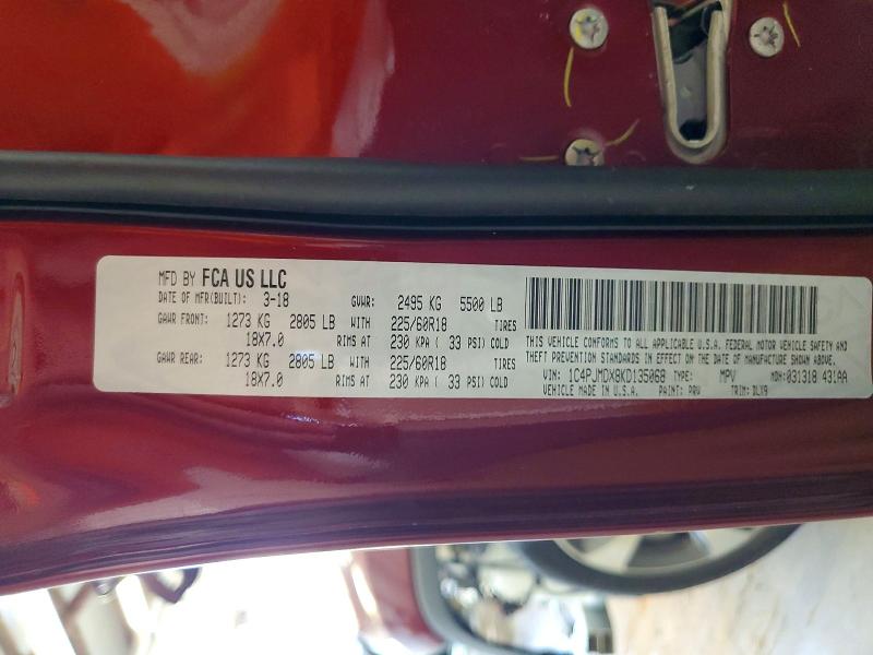 Aukcja sprzedaży 2019 Jeep Cherokee, vin: 1C4PJMDX8KD135068, numer aukcji: 55690336