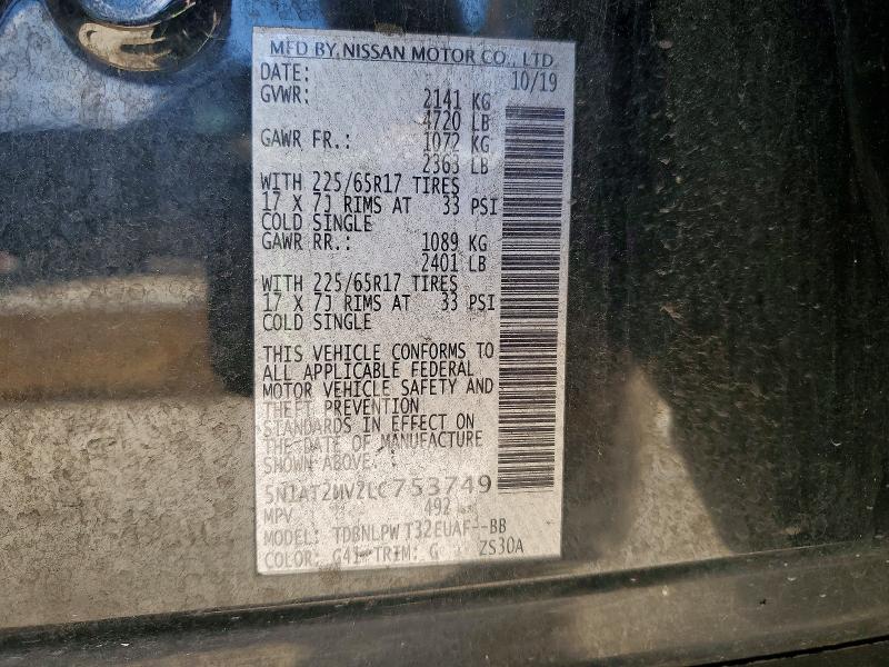 Продажа на аукционе авто 2020 Nissan Rogue, vin: 5N1AT2MV2LC753749, номер лота: 55986956