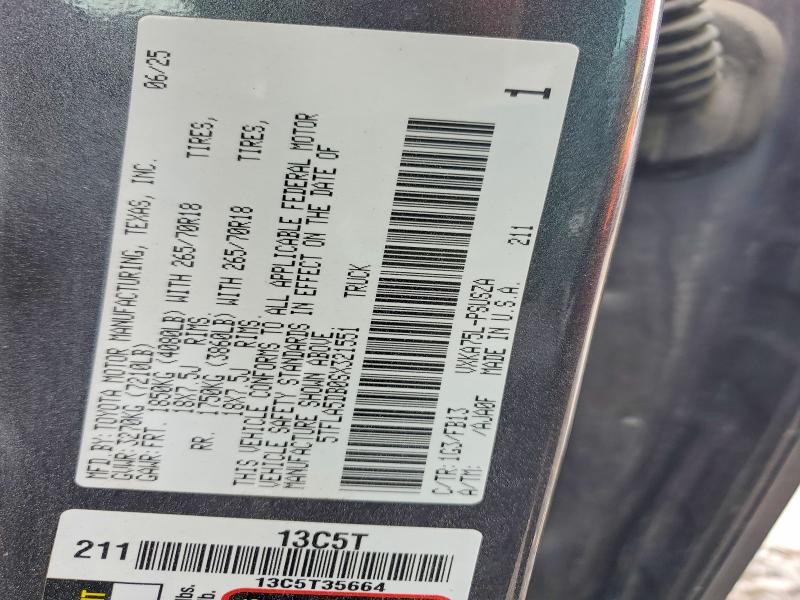 Продаж на аукціоні авто 2025 Toyota Tundra, vin: 5TFLA5DB0SX321551, номер лоту: 57399176
