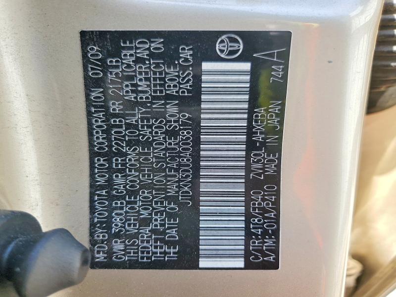 56190086 :رقم المزاد ، JTDKN3DU8A0038179 vin ، 2010 Toyota Prius مزاد بيع