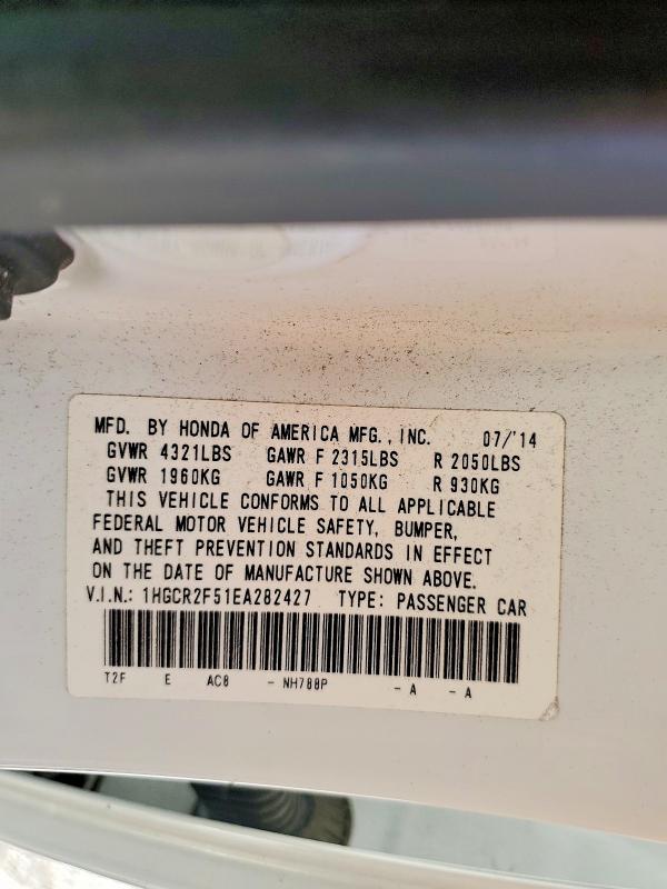 Продажа на аукционе авто 2014 Honda Accord, vin: 1HGCR2F51EA282427, номер лота: 56150896