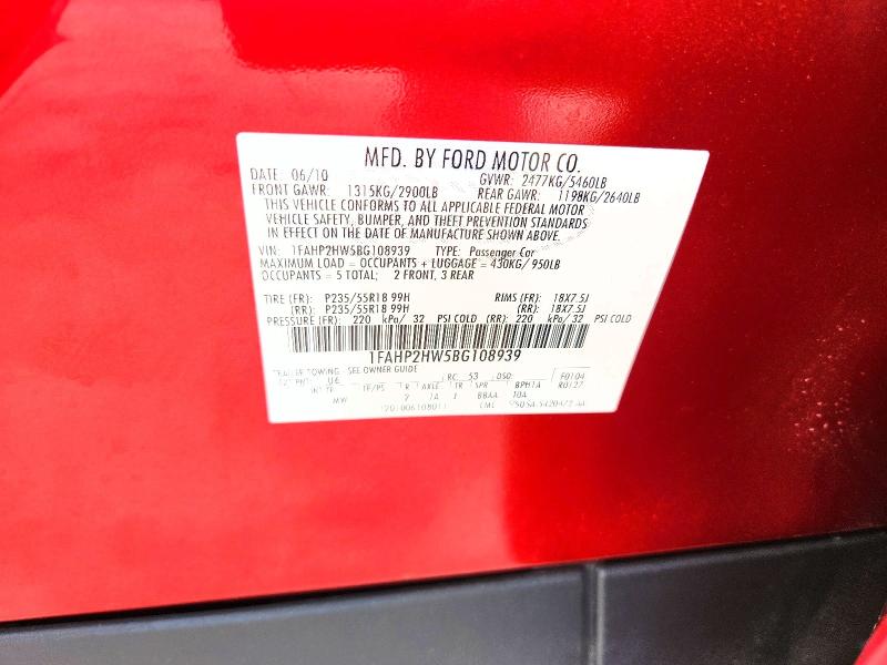 Продаж на аукціоні авто 2011 Ford Taurus, vin: 1FAHP2HW5BG108939, номер лоту: 57164016