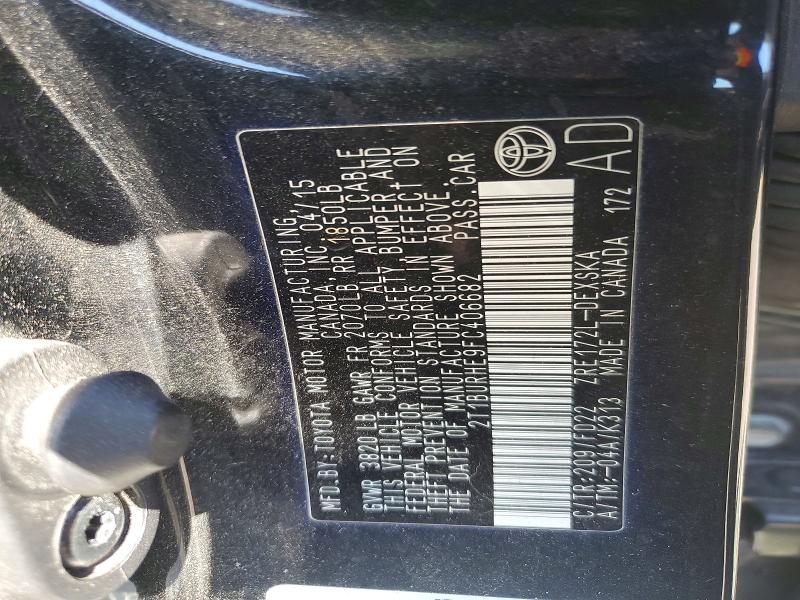 Продажа на аукционе авто 2015 Toyota Corolla, vin: 2T1BURHE9FC406682, номер лота: 55761876