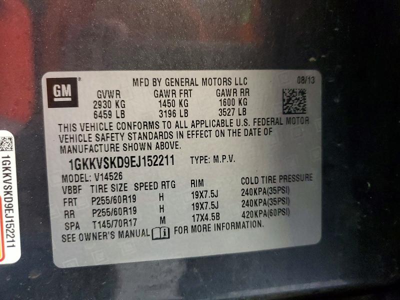 Продажа на аукционе авто 2014 Gmc Acadia, vin: 1GKKVSKD9EJ152211, номер лота: 56532956