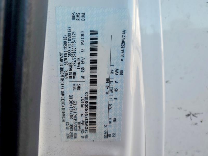 Auction sale of the 2024 Ford E350, vin: 1FDWE3FN4RDD01940, lot number: 55186036