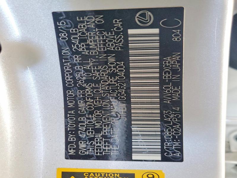 Aukcja sprzedaży 2016 Lexus Es, vin: JTHBW1GG4G2104004, numer aukcji: 58569926