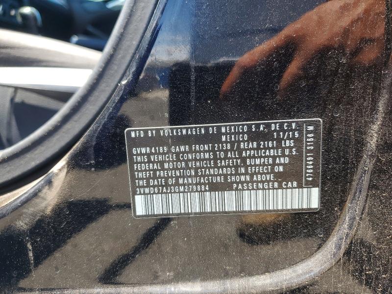 2016 Volkswagen Jetta მანქანა იყიდება აუქციონზე, vin: 3VWD67AJ3GM279884, აუქციონის ნომერი: 57160096