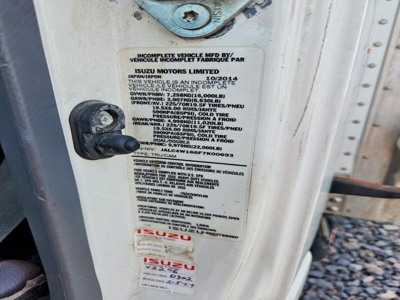 Продажа на аукционе авто 2015 Isuzu Npr Xd, vin: JALC4W166F7K00693, номер лота: 57179146