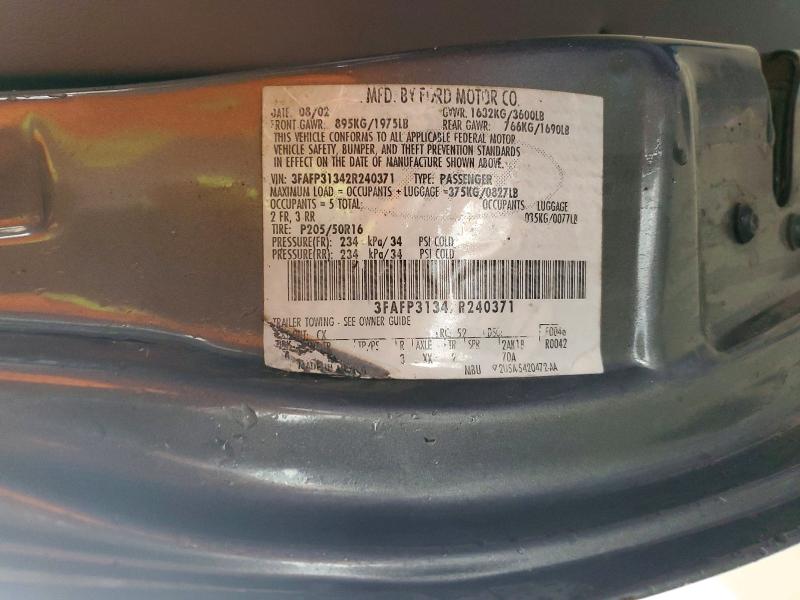 Продажа на аукционе авто 2002 Ford Focus, vin: 3FAFP31342R240371, номер лота: 56298896