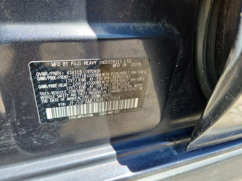 55936996 :رقم المزاد ، JF2GPAMC0FH250984 vin ، 2015 Subaru Xv Crosstrek مزاد بيع