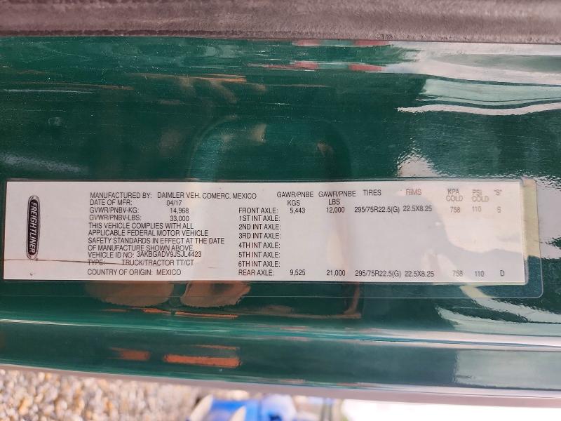 Продаж на аукціоні авто 2018 Freightliner Cascadia 113, vin: 3AKBGADV9JSJL4423, номер лоту: 57109986
