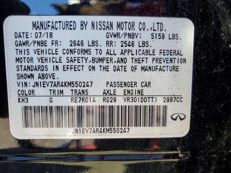 Продаж на аукціоні авто 2019 Infiniti Q50, vin: JN1EV7AR4KM550247, номер лоту: 55859446
