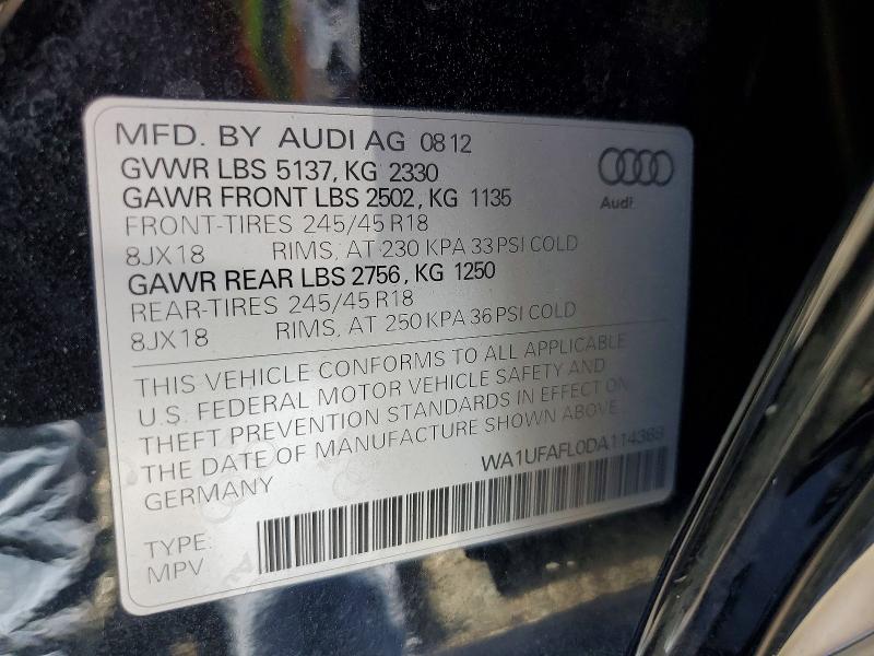 Aukcja sprzedaży 2013 Audi A4 Allroad, vin: WA1UFAFL0DA114369, numer aukcji: 57876576