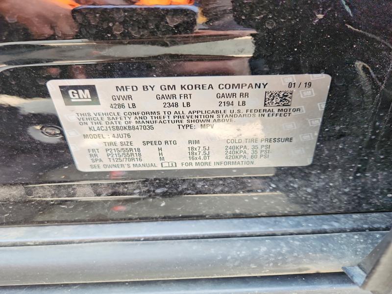 Aukcja sprzedaży 2019 Buick Encore, vin: KL4CJ1SB0KB847035, numer aukcji: 58247716