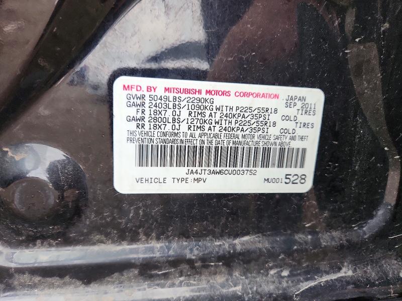 Aukcja sprzedaży 2012 Mitsubishi Outlander, vin: JA4JT3AW6CU003752, numer aukcji: 55993246