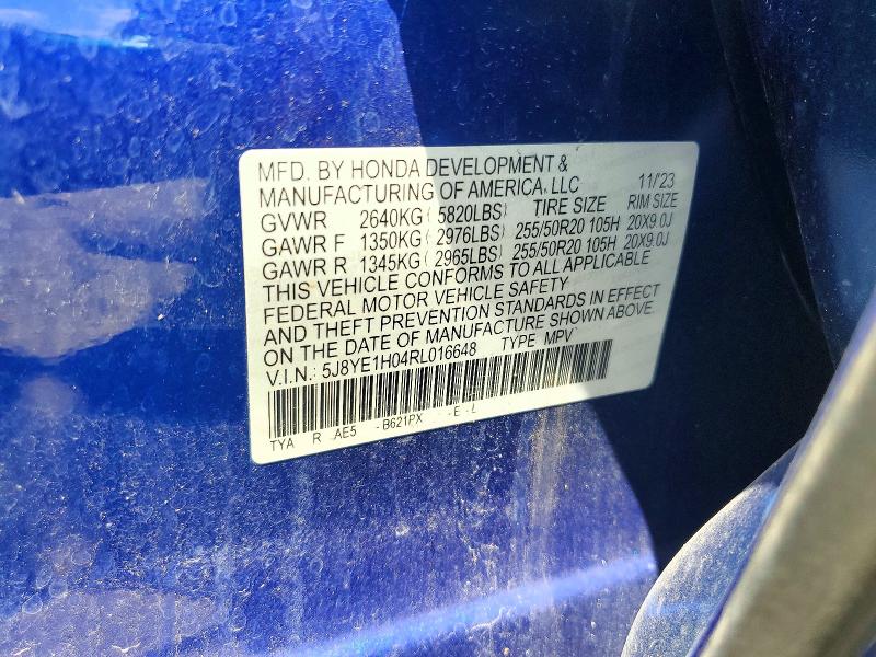 2024 Acura Mdx მანქანა იყიდება აუქციონზე, vin: 5J8YE1H04RL016648, აუქციონის ნომერი: 55922046