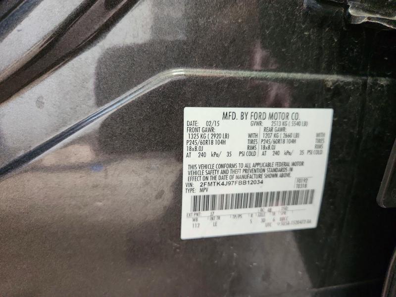 2015 Ford Edge მანქანა იყიდება აუქციონზე, vin: 2FMTK4J97FBB12034, აუქციონის ნომერი: 74515695