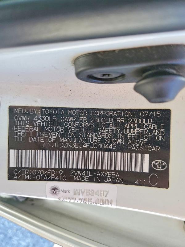 Продажа на аукционе авто 2015 Toyota Prius V, vin: JTDZN3EU4FJ040445, номер лота: 58623716