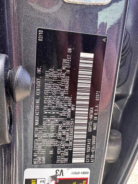 57218246 :رقم المزاد ، 4T3BK3BBXA0032941 vin ، 2010 Toyota Venza مزاد بيع