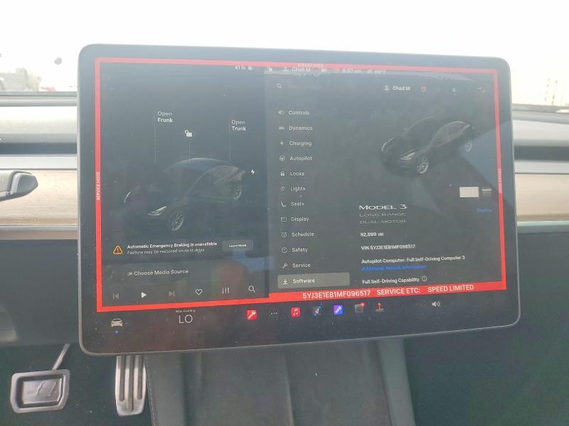 Продажа на аукционе авто 2021 Tesla Model 3, vin: 5YJ3E1EB1MF096517, номер лота: 55817236