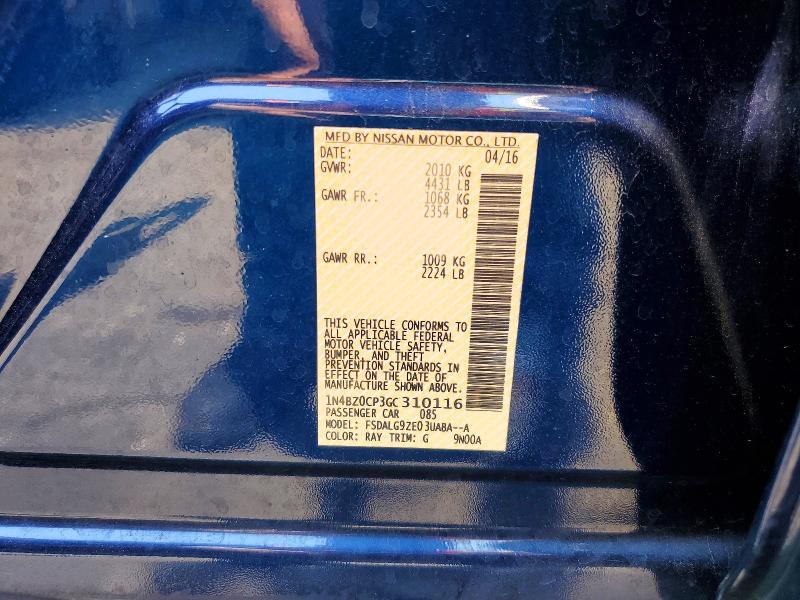 Aukcja sprzedaży 2016 Nissan Leaf, vin: 1N4BZ0CP3GC310116, numer aukcji: 58225656