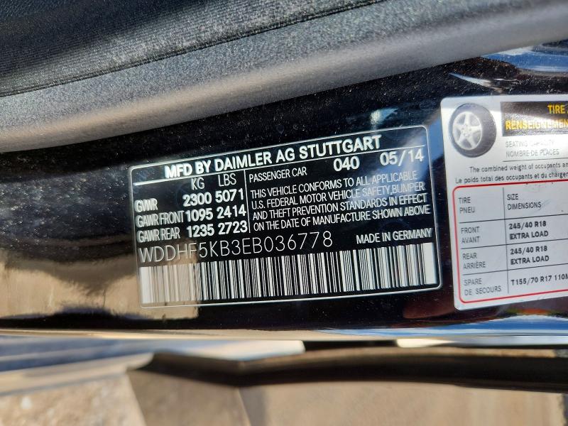 2014 Mercedes-benz E მანქანა იყიდება აუქციონზე, vin: WDDHF5KB3EB036778, აუქციონის ნომერი: 55670556