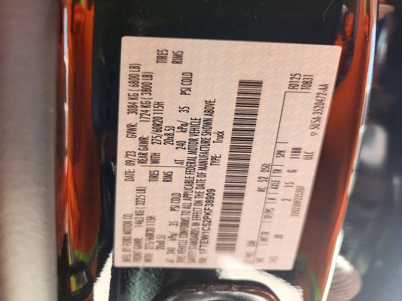 Aukcja sprzedaży 2023 Ford F150, vin: 1FTEW1C52PKF38909, numer aukcji: 58472686