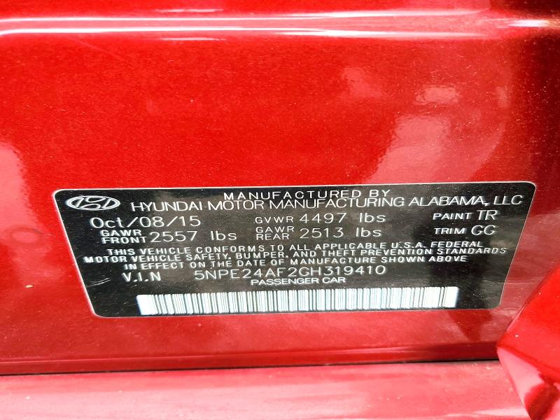 Продажа на аукционе авто 2016 Hyundai Sonata, vin: 5NPE24AF2GH319410, номер лота: 56361586