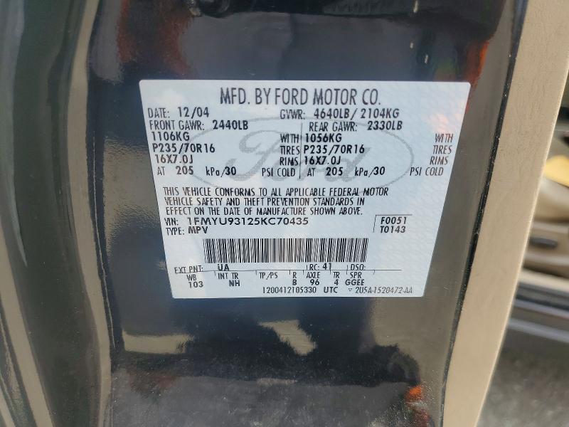 2005 Ford Escape მანქანა იყიდება აუქციონზე, vin: 1FMYU93125KC70435, აუქციონის ნომერი: 55962616