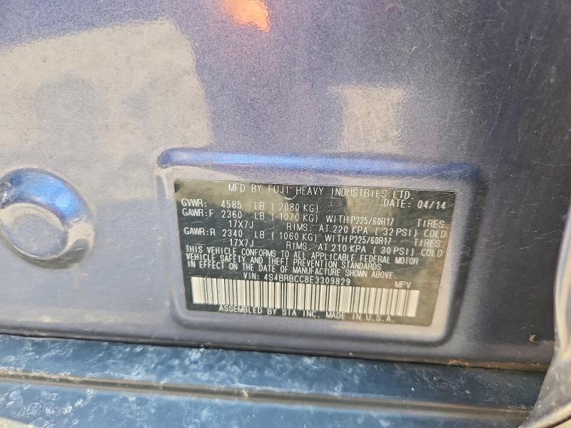 56096026 :رقم المزاد ، 4S4BRBCC8E3309829 vin ، 2014 Subaru Outback مزاد بيع