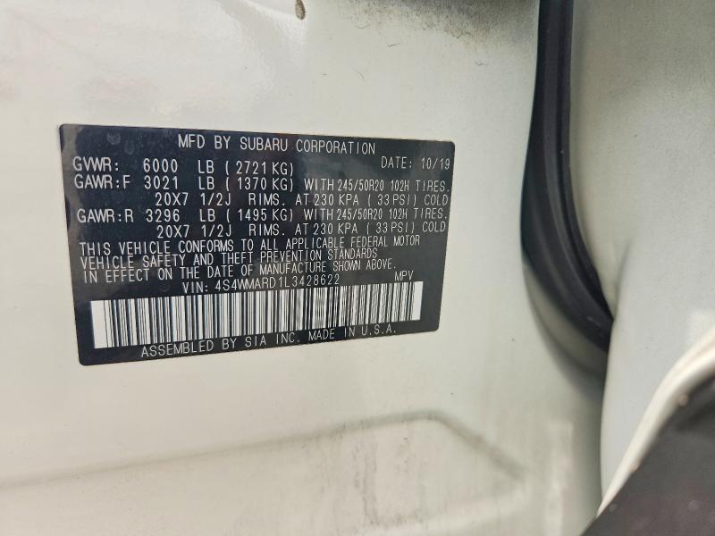 Продажа на аукционе авто 2020 Subaru Ascent, vin: 4S4WMARD1L3428622, номер лота: 56652996