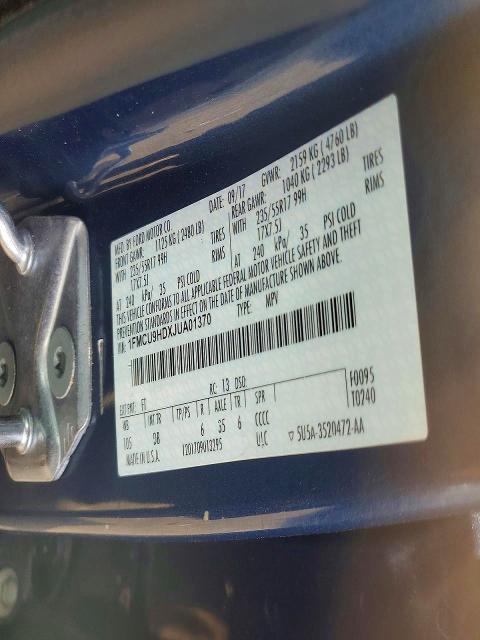 56480676 :رقم المزاد ، 1FMCU9HDXJUA01370 vin ، 2018 Ford Escape مزاد بيع