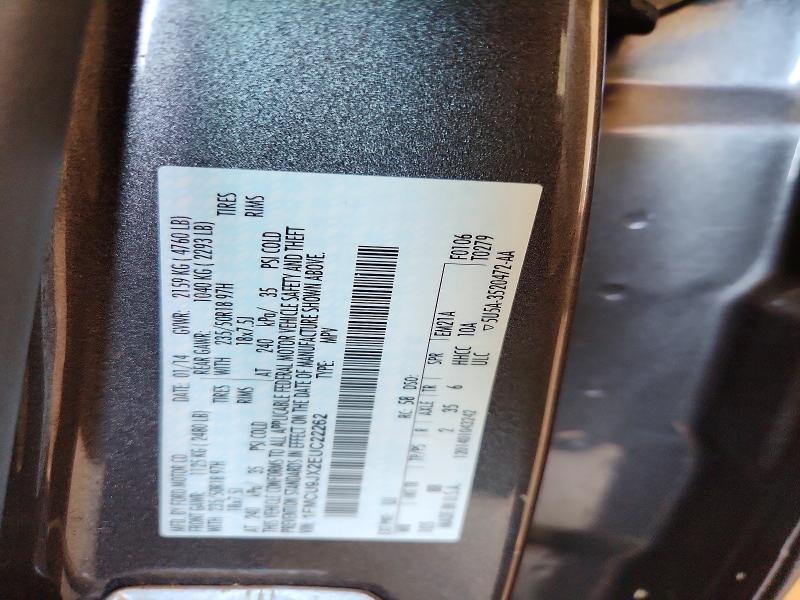 57004326 :رقم المزاد ، 1FMCU9JX2EUC22262 vin ، 2014 Ford Escape مزاد بيع