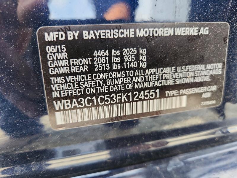 Продажа на аукционе авто 2015 Bmw 328, vin: WBA3C1C53FK124551, номер лота: 55476196