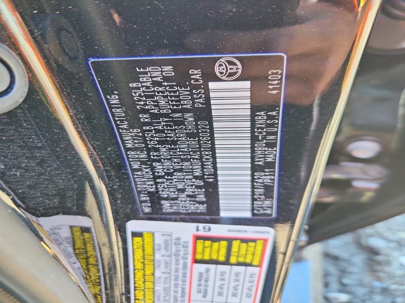 Aukcja sprzedaży 2026 Toyota Camry, vin: 4T1DAACK8TU260320, numer aukcji: 58146576