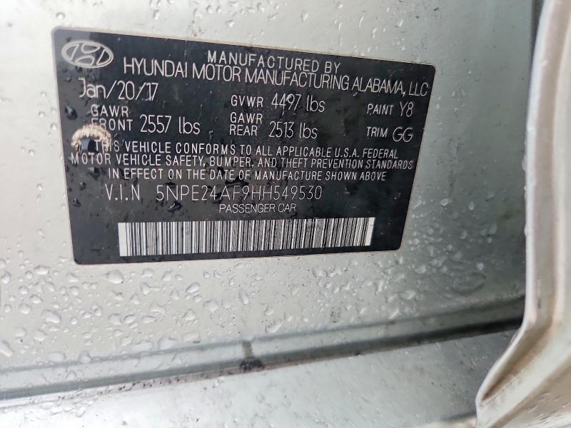 Aukcja sprzedaży 2017 Hyundai Sonata, vin: 5NPE24AF9HH549530, numer aukcji: 57928106