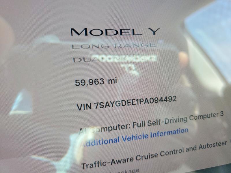 Aukcja sprzedaży 2023 Tesla Model Y, vin: 7SAYGDEE1PA094492, numer aukcji: 57824206