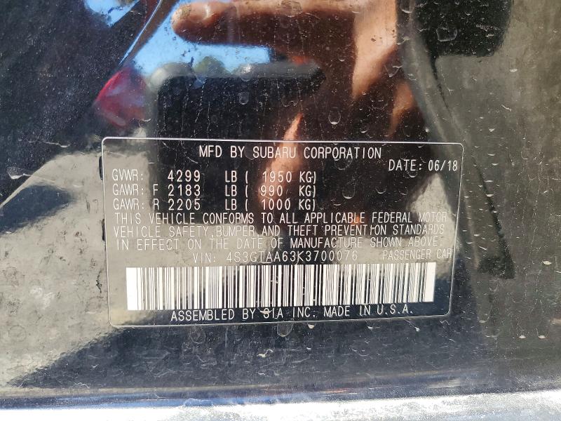 Продаж на аукціоні авто 2019 Subaru Impreza, vin: 4S3GTAA63K3700076, номер лоту: 57175906