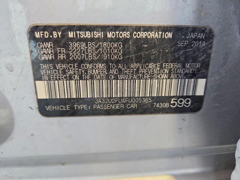 Продажа на аукционе авто 2015 Mitsubishi Lancer, vin: JA32U2FU4FU005365, номер лота: 55874146
