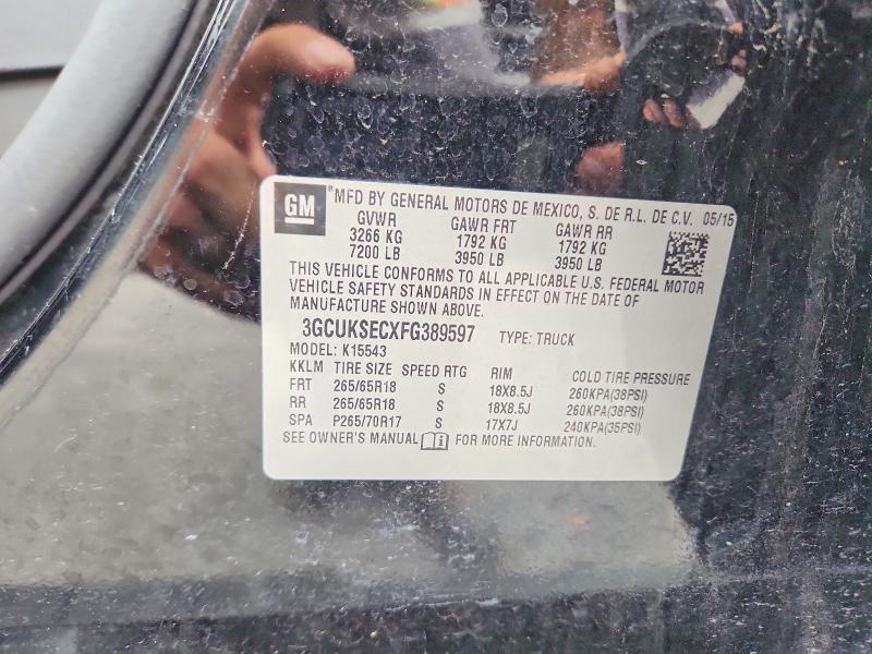 Aukcja sprzedaży 2015 Chevrolet Silverado, vin: 3GCUKSECXFG389597, numer aukcji: 57548196