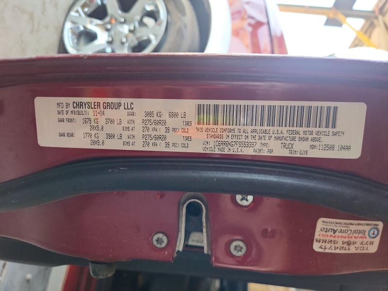 2015 Ram 1500 მანქანა იყიდება აუქციონზე, vin: 1C6RR6NG7FS553397, აუქციონის ნომერი: 56652466