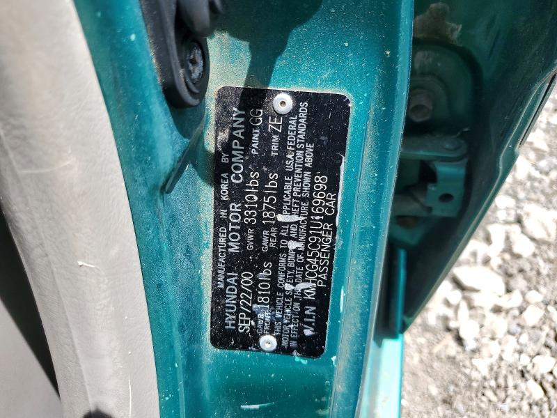 Продаж на аукціоні авто 2001 Hyundai Accent, vin: KMHCG45C91U169698, номер лоту: 58285096